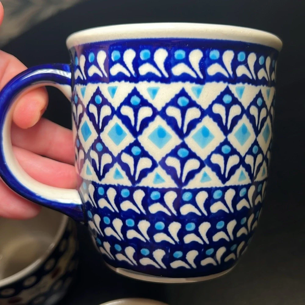 Boleslawiec Polish Pottery Tea Coffee Mugs Set of 4 - Picture 10 of 12